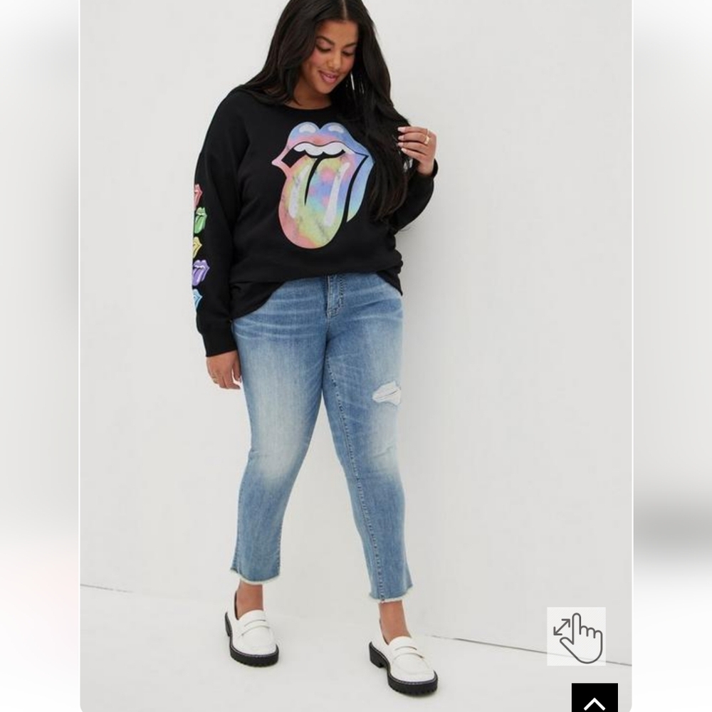 Torrid Rolling Stone Graphic Cozy Fleece Black Sweatshirt